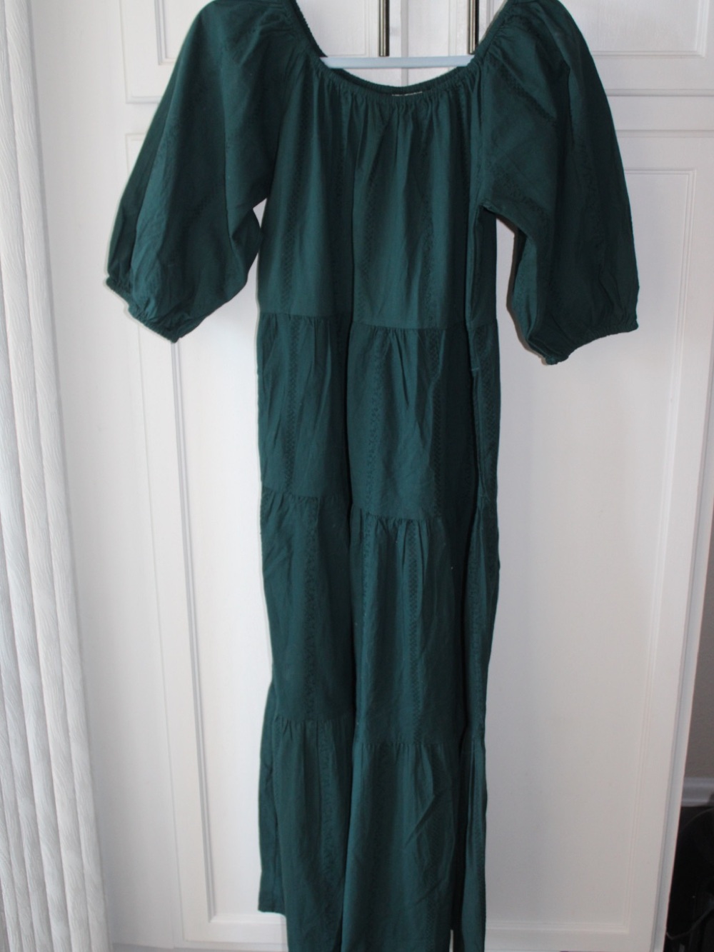 Universal Thread Dark Teal Puff Sleeve Maxi Dress